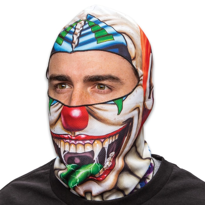 Creepy Clown Fleece Face Mask - Lightweight