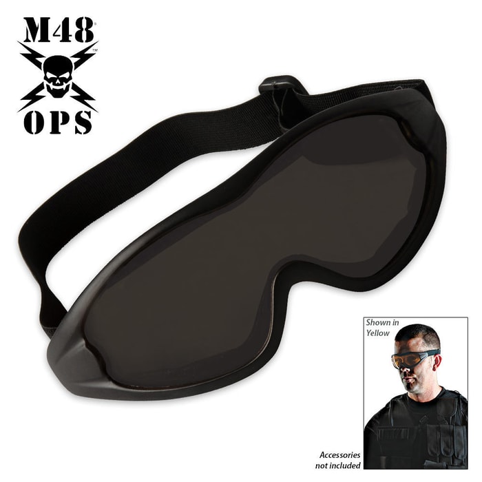 M48 Gear Military Tactical Anti Fog Shatterproof Goggles Black