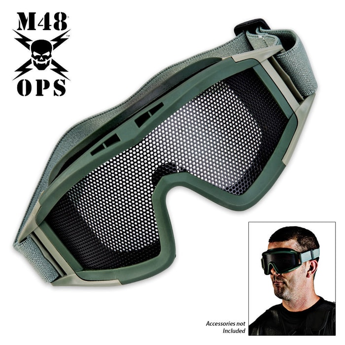 M48 Ops Military Tactical Mesh Goggle Green