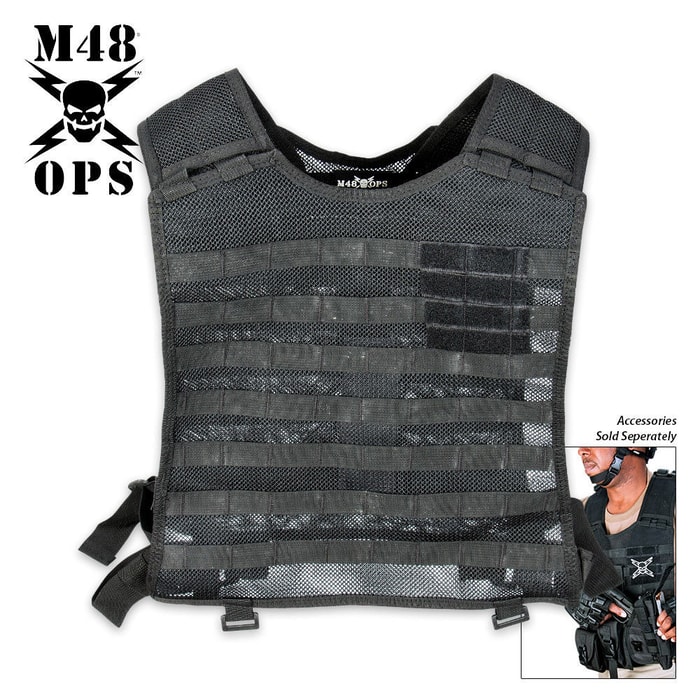 M48 Gear MOLLE Compatible Tactical Vest Black