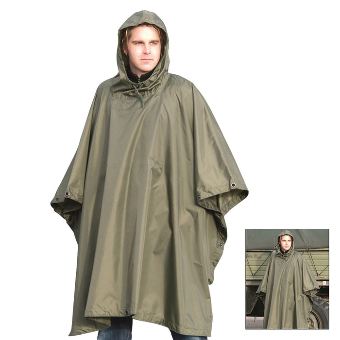 Mil-Tec OD Ripstop Wet Weather Poncho