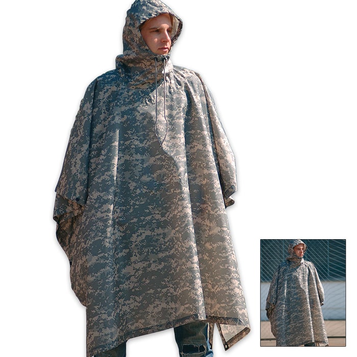 Mil-Tec AT Digital Camo Ripstop Wet Weather Poncho