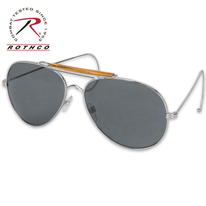 Aviator Style Sunglasses, Smoke Lens