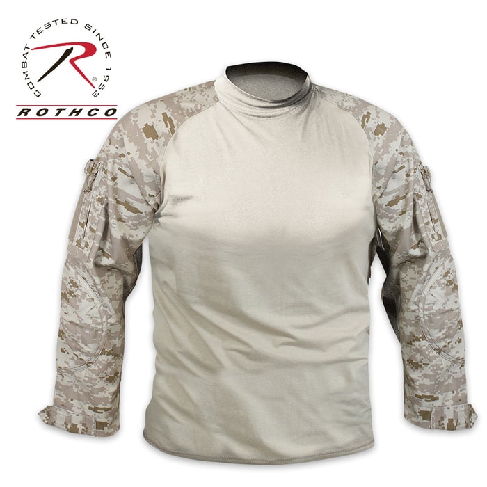 Military Combat Long Sleeve Shirt - Desert Digi Camo