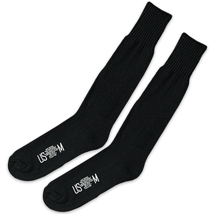 GI Type Cushion Wool Blend Sole Socks Black