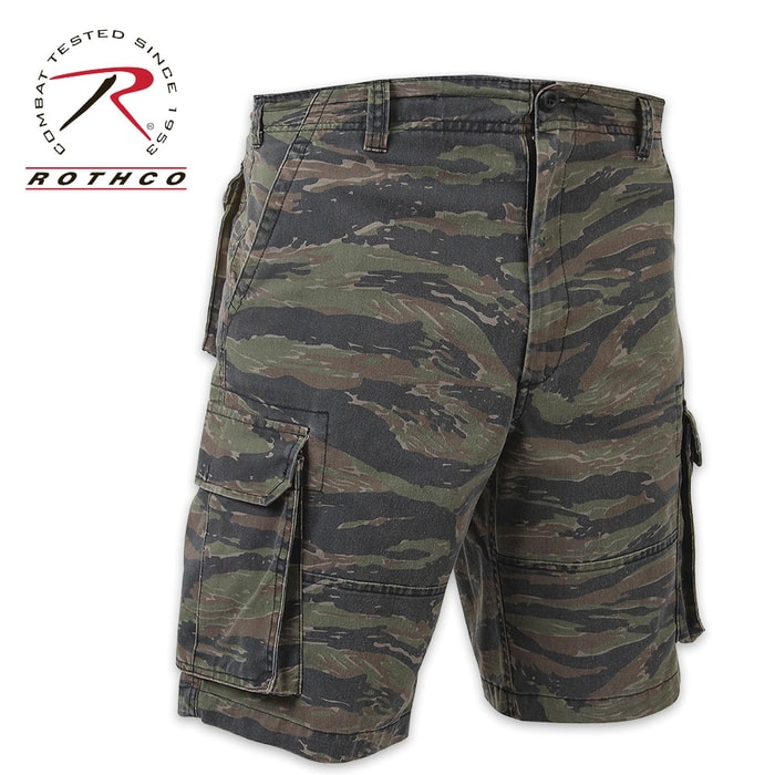 Vintage Paratrooper Cargo Shorts Tiger Stripe