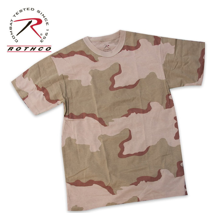 Military Camouflage T-Shirt Tri-Color Desert Camo