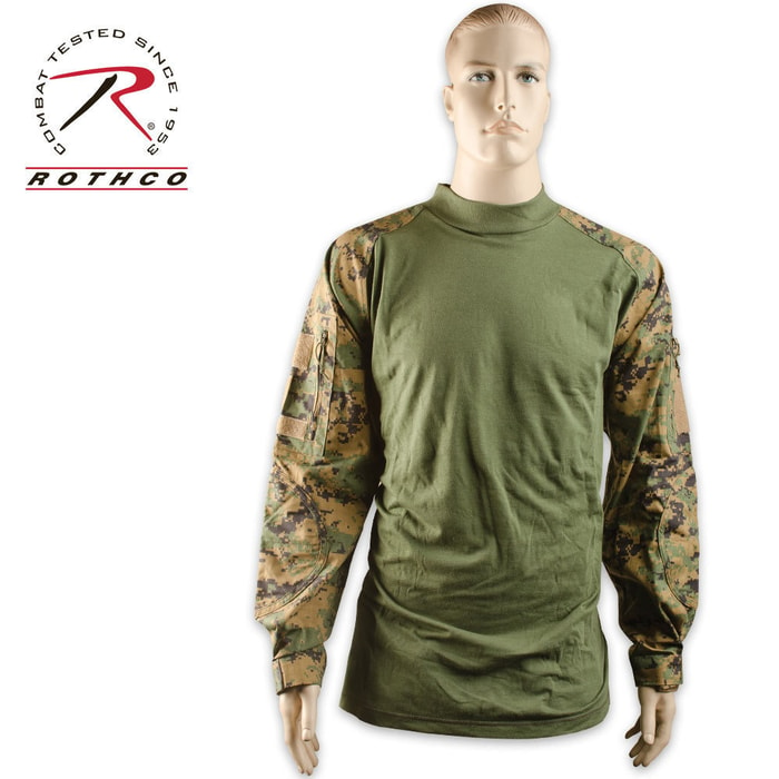 Combat Long Sleeve Shirt Woodland Digital