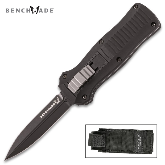 The Benchmade McHenry Mini Infidel is an automatic OTF knife.