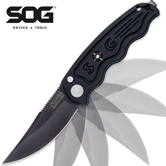 SOG Tac Mini Automatic Knife Black TiNi Blade