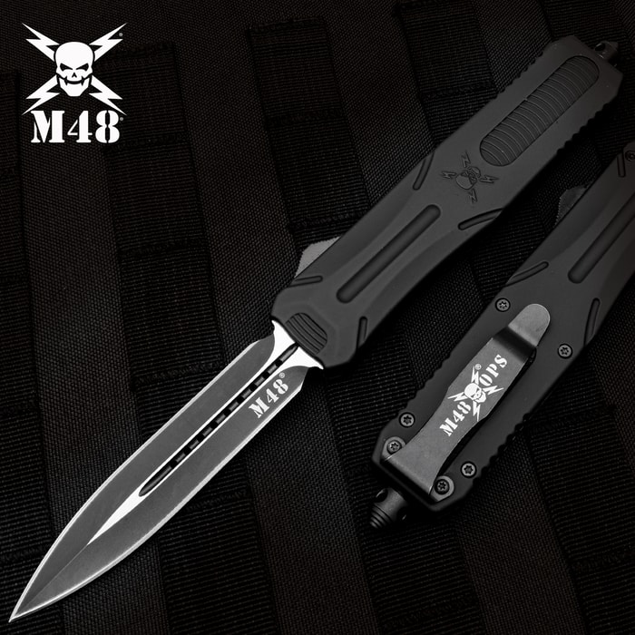 The M48 Spear Point OTF Knife open and closed