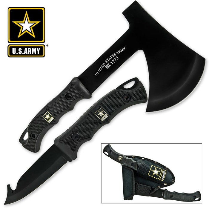 Schrade U.S. Army Tomahawk & Knife Set with Sheath