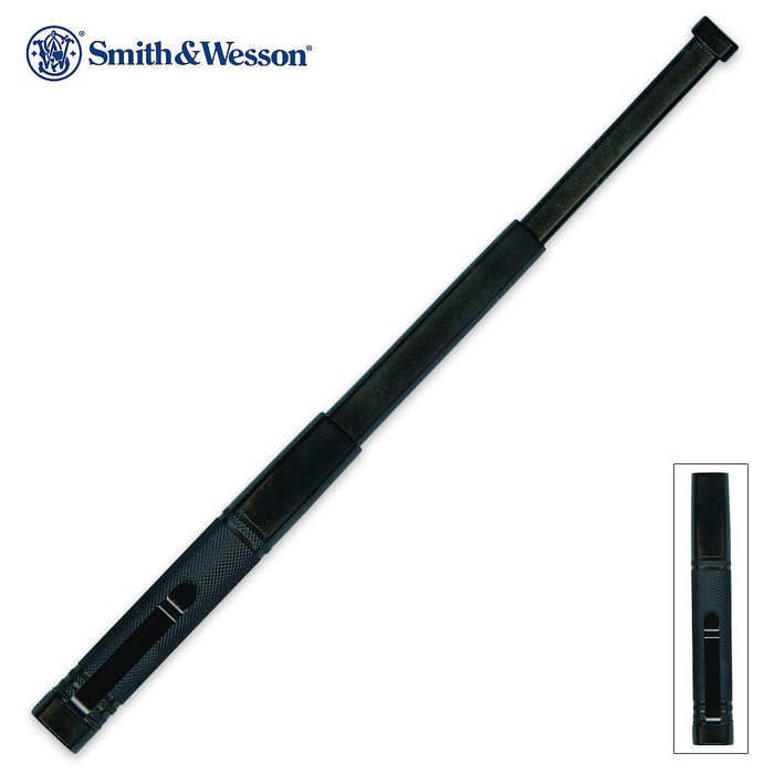 Smith & Wesson Small Collapsible Baton Black includes Hand Sheath – Police  Baton Warehouse