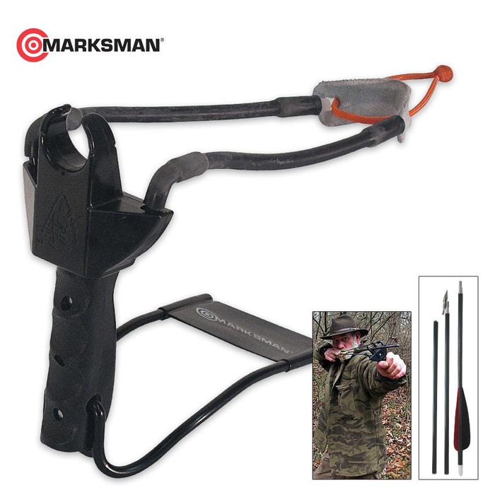 Marksman Pocket Hunter Slingshot With 3-Piece Arrow Set