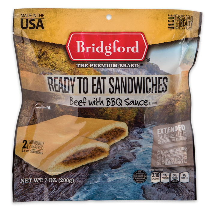 Bridgford MRE Honey BBQ Beef Sandwiches - Two-Pack
