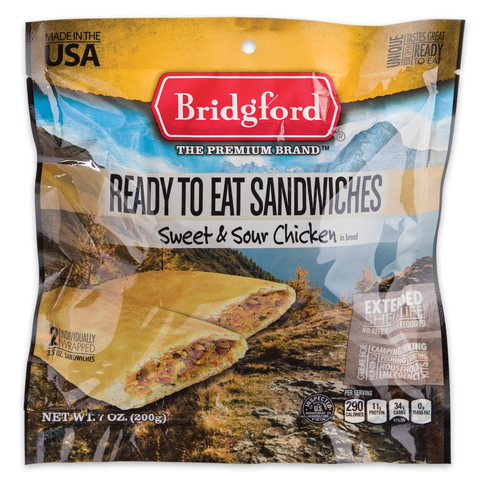 Bridgford MRE Sweet Sour And Chicken Sandwiches - Two-Pack
