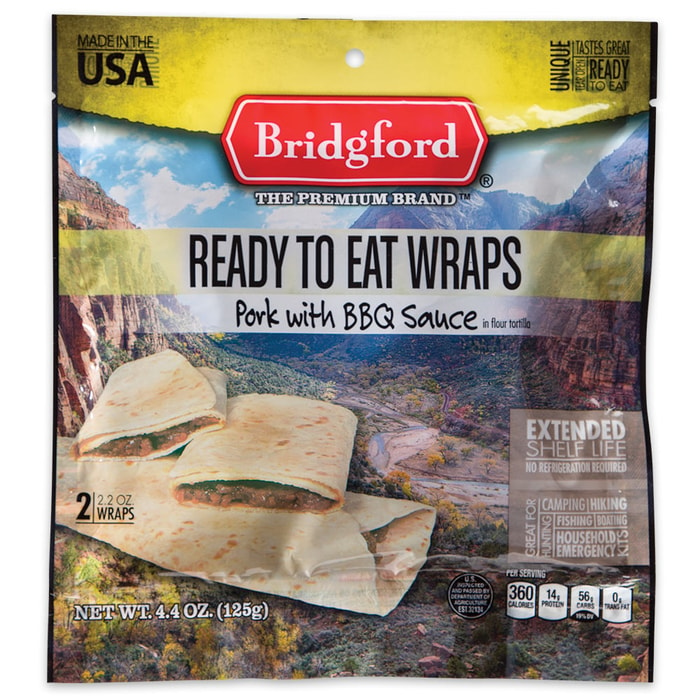 Bridgford MRE BBQ Pork Wrap - Two-Pack