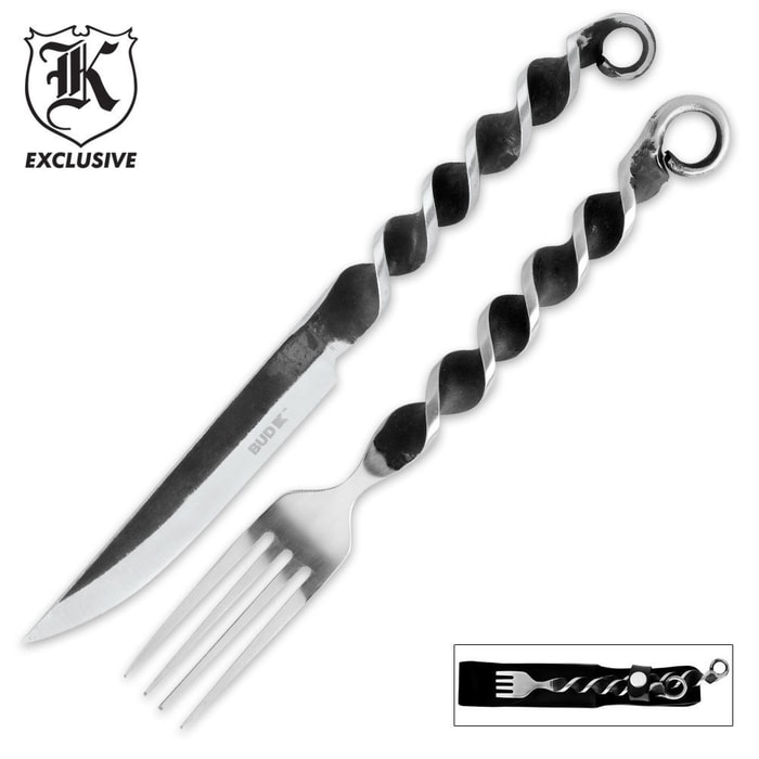 Royal Warrior Forged 2 PC Fork Knife Set