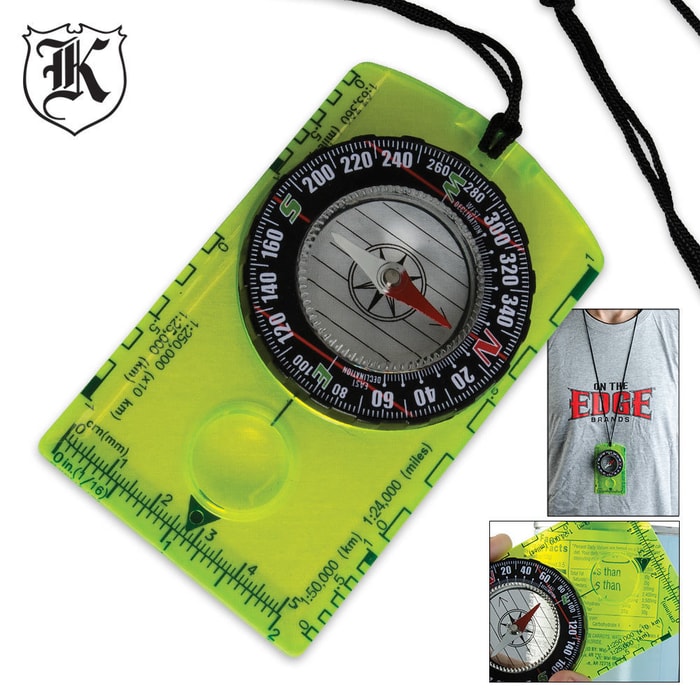 Survival Compass with Magnifying Glass