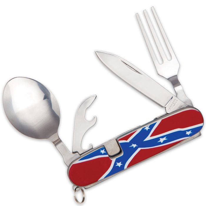 Confederate / Rebel Flag Camp Dining Utensil Tool