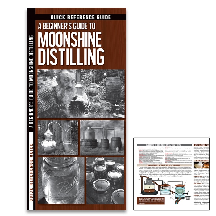 A Beginner’s Guide To Moonshine Distilling Folding Guide - Laminated, Compact, Illustrated, Step-By-Step Instructions