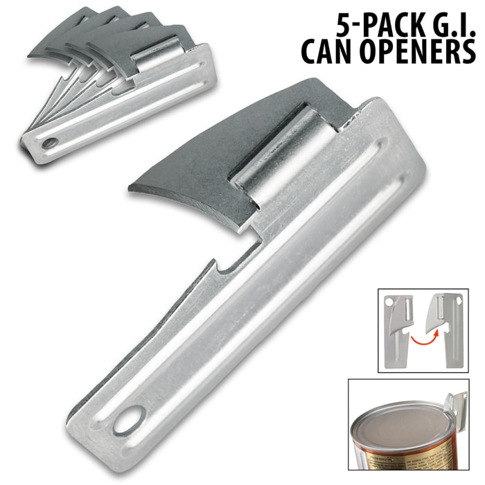 The P-51 Can Opener Five-Pack shown up close and in use