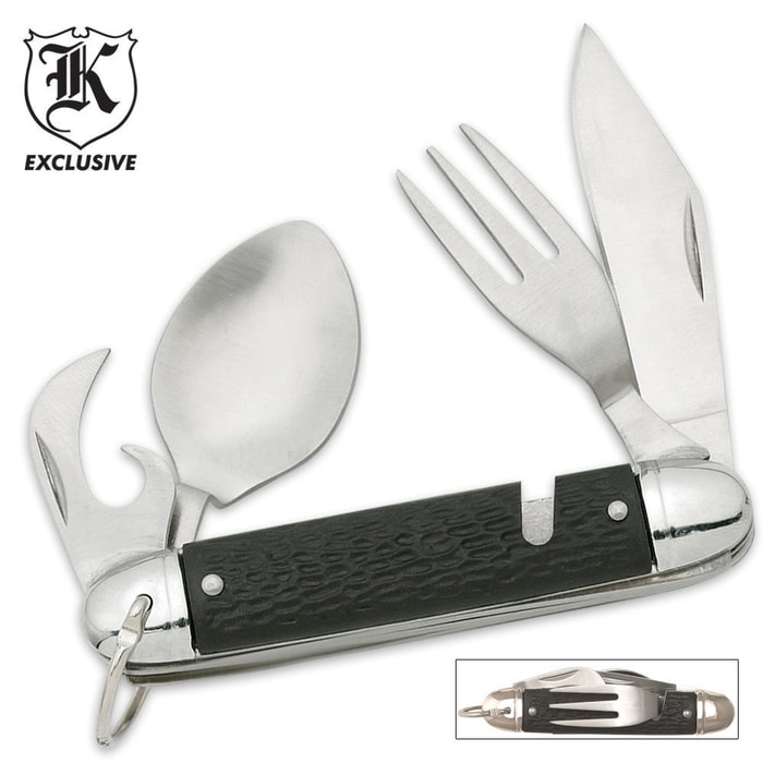 Classic Hobo Tool with Knife, fork, spoon and can opener