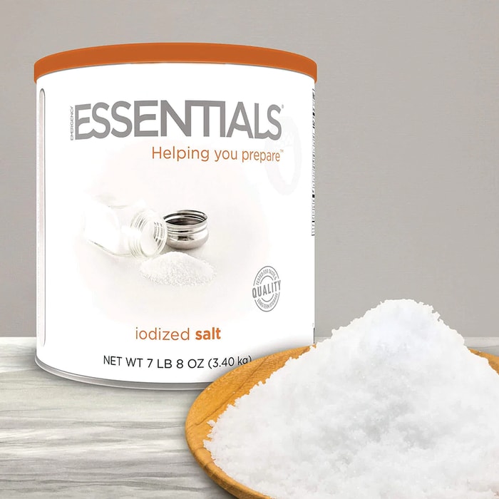 Emergency Essentials Iodized Salt shown in bowl