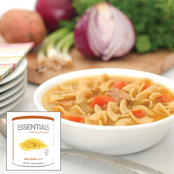 Emergency Essentials Egg Noodle Pasta can be used in pasta dishes, casseroles and stews