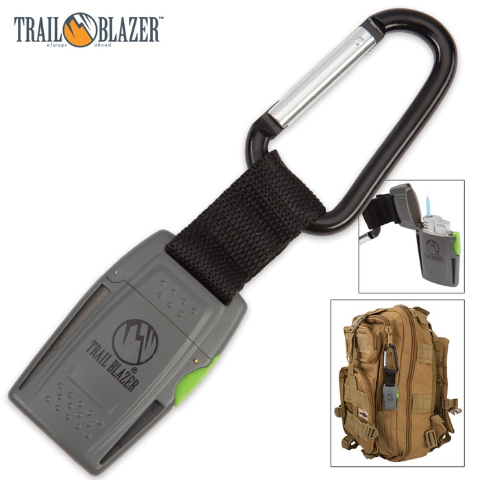 Jet Flame Windproof Lighter With Carabiner