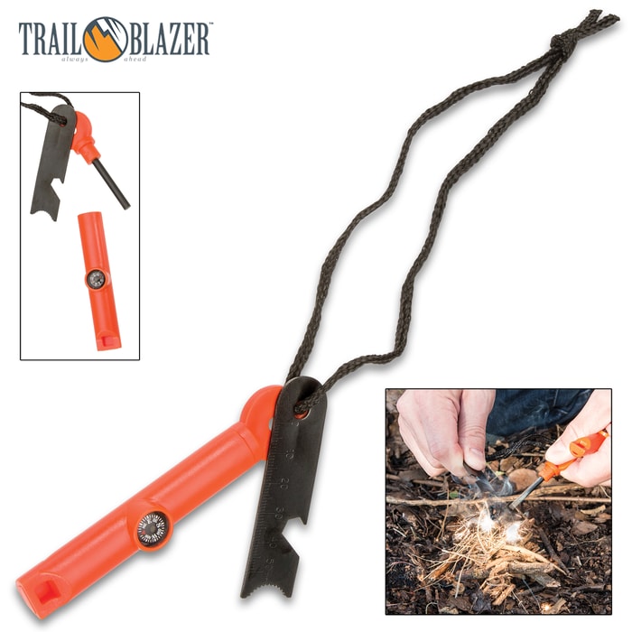 Trailblazer Multifunctional Fire Starter / Flint and Striker Tool