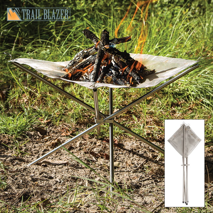 Trailblazer Portable Fire Hammock with Carrying Bag - Heat Resistant Stainless Steel - Collapsible