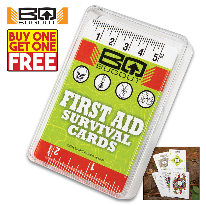 Trailblazer First Aid Playing Cards - Made Of Sturdy Stock, Original Artwork, First Aid Information, Plastic Container - Dimensions 3 1/2”x 2” - BOGO