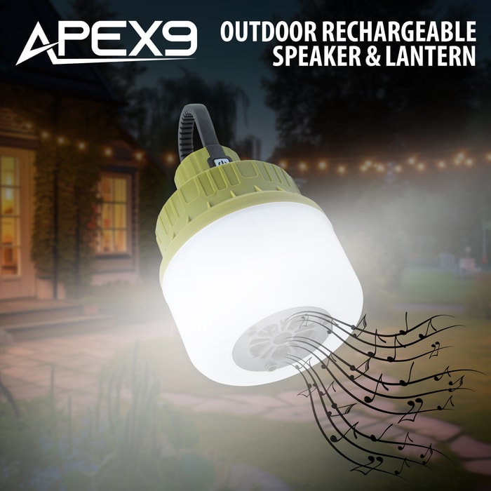 Full image of the Apex9 Outdoor Rechargeable Speaker & Lantern.