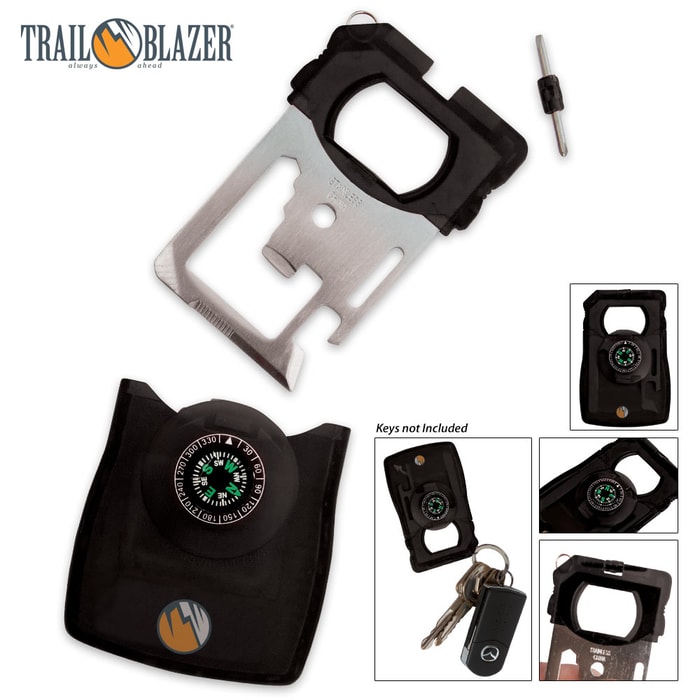 Trailblazer Multi Tool Survival Card With Compass & Magnifier