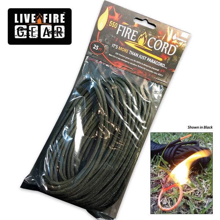 Live Fire 550 FireCord - Olive Drab 25 Ft.