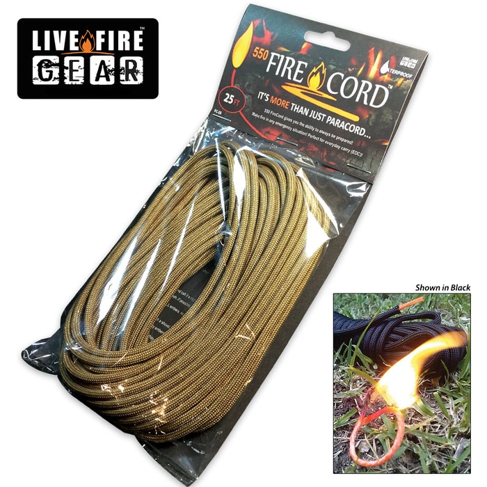 Live Fire 550 FireCord - Coyote Brown 25 Ft.