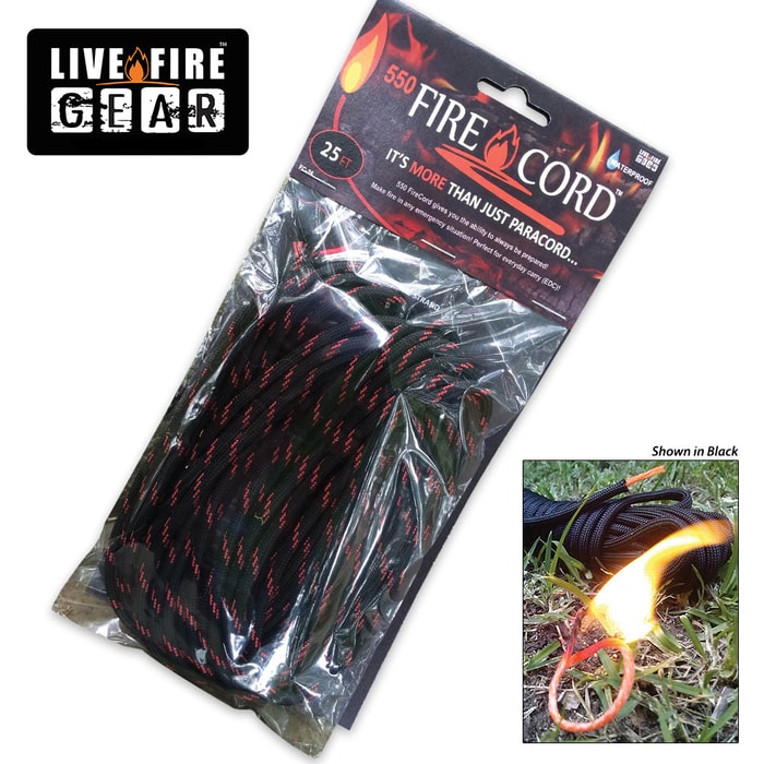 Live Fire Thin Red Line FireCord - 25 Ft.