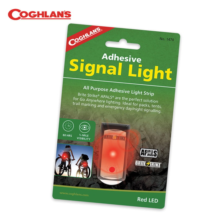 Coghlans Brite Strike All Purpose Adhesive Light Strip Signal Light Red