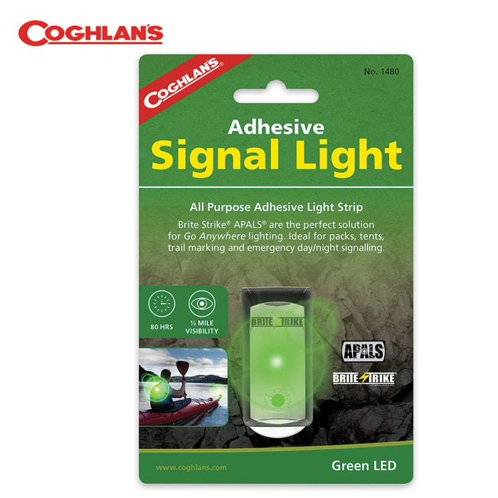 Coghlans Brite Strike All Purpose Adhesive Light Strip Signal Light Green