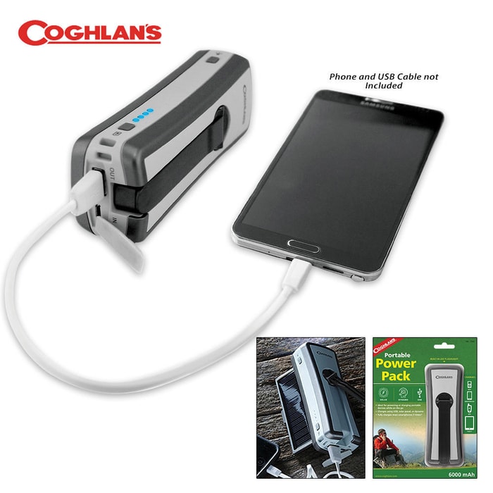 Coghlan’s Portable Power Pack - USB, Solar or Hand Crank