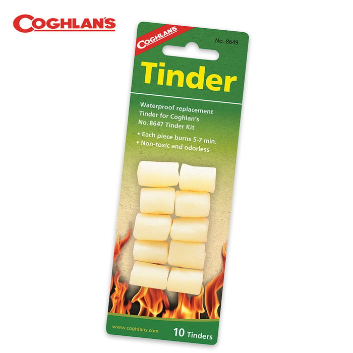 Coghlans Waterproof Replacement Fire Tinder Pack of 10