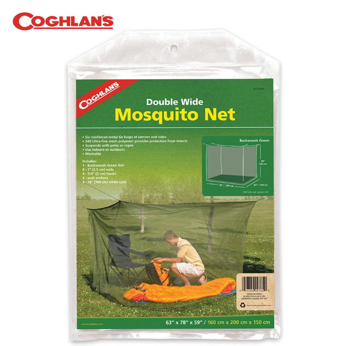 Coghlans Double Cot Mosquito Net Olive Drab