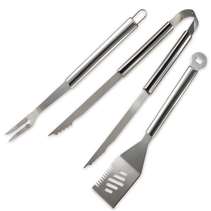 Smokin Grill 3-Piece Stainless Steel Grilling Set