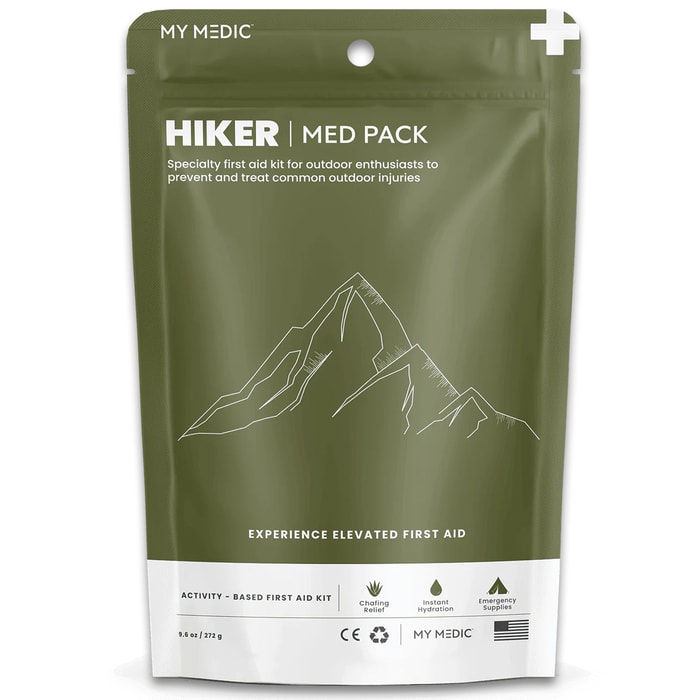 The Hiker Medic Med Pack is entirely contained in a resealable pouch