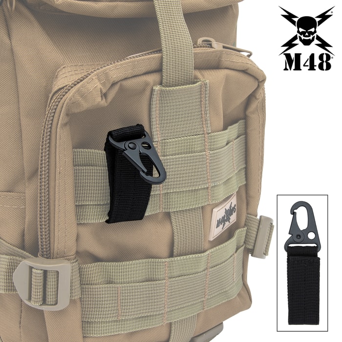 The M48 MOLLE Webbing Clip in use