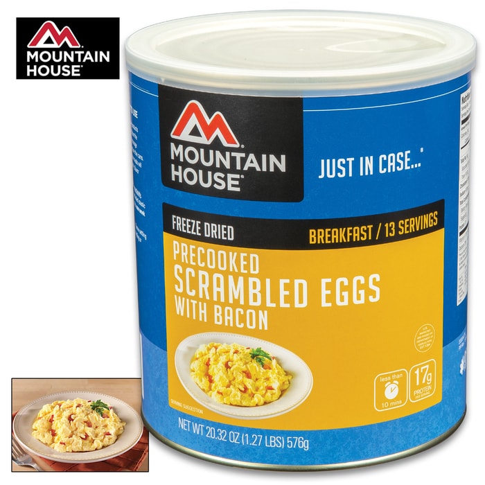 Mountain House Scrambled Eggs With Bacon Can 16 Servings