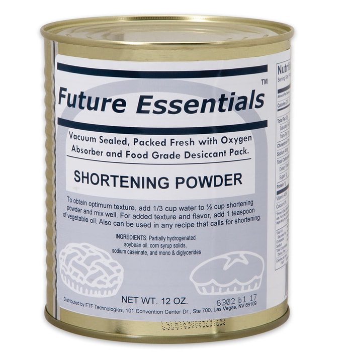 Future Essentials 12 oz. Shortening Powder in Vacuum-Sealed Can