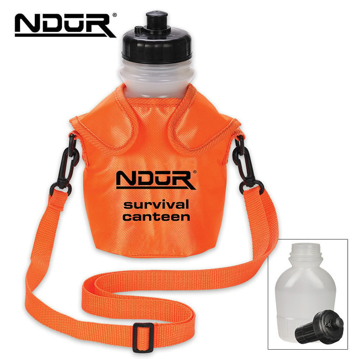 NDUR Survival Canteen Kit with Advanced Filter Orange