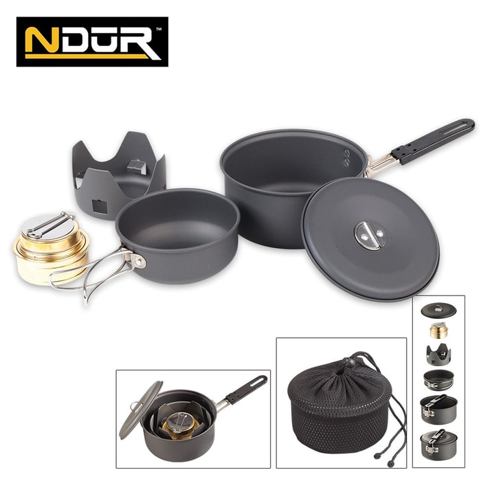 Ndur Mini Cookware Kit With Alcohol Burner